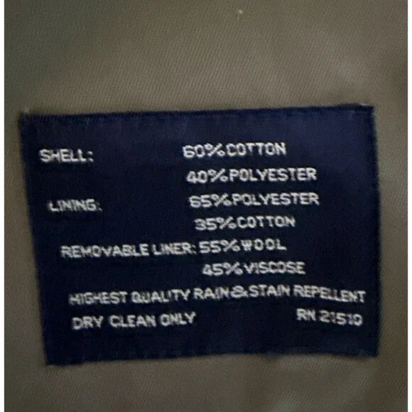 RALPH LAUREN Chaps Trench Coat Mens Sz 38S Double Breasted Removable Wool Lining - Picture 15 of 16